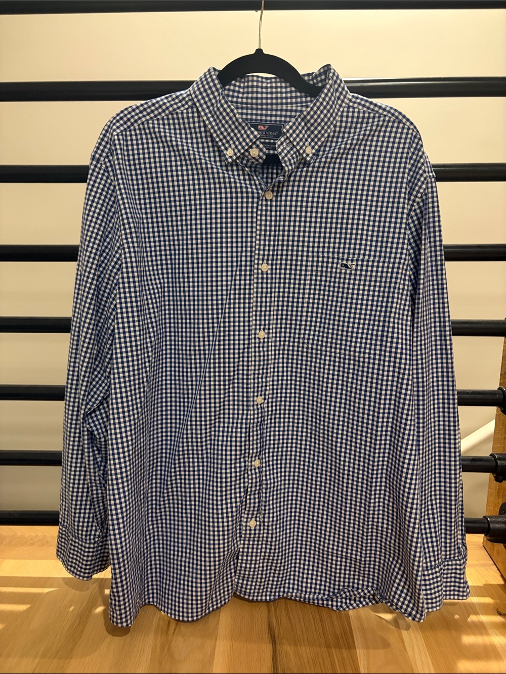 Vineyard Vines Navy and White Gingham Button-Down Shirt